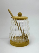 Honey Jar with Wooden Lid and Dipper